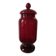 Vintage glass red candy jar