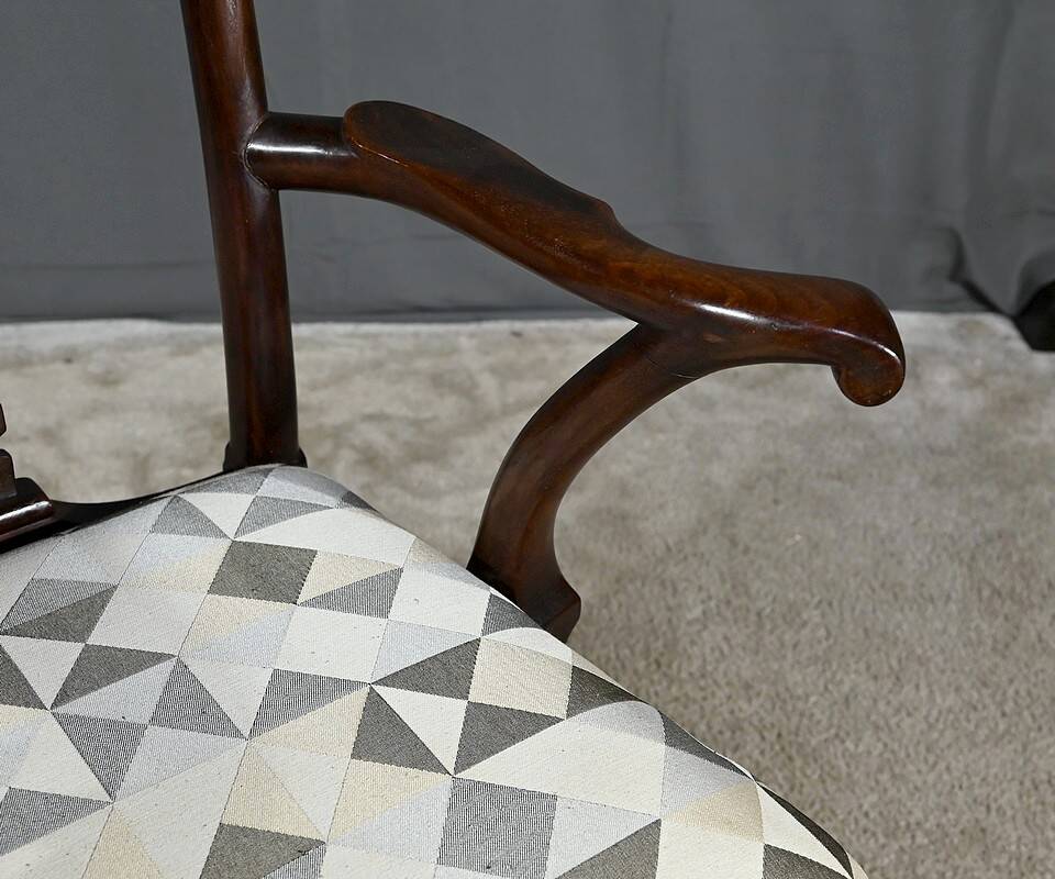 Pair of Chippendale Mahogany Armchairs, England - Early 20th Century