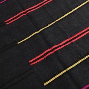 5x7 Grey & Black Striped Vintage Kilim Rug, 155x229Cm