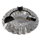 Crystal and pewter ashtray