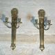 Pair of Empire style bronze wall sconces with quiver design.
