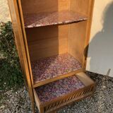 Chest of drawers wood and rattan cabinet