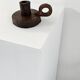 Brutalist wooden candle holder