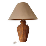 Vintage woven wicker lamp