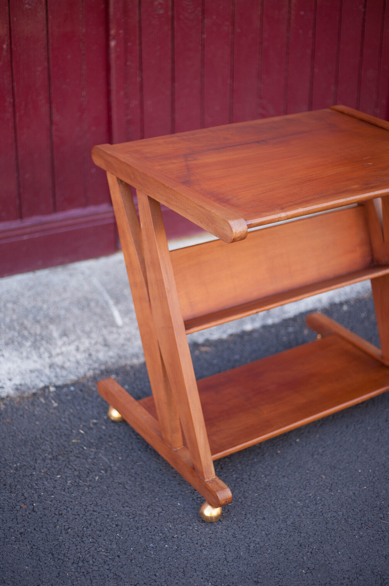 Wheeled service, wooden furniture