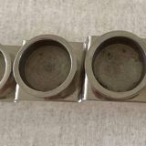 Chrome-plated metal candle holder