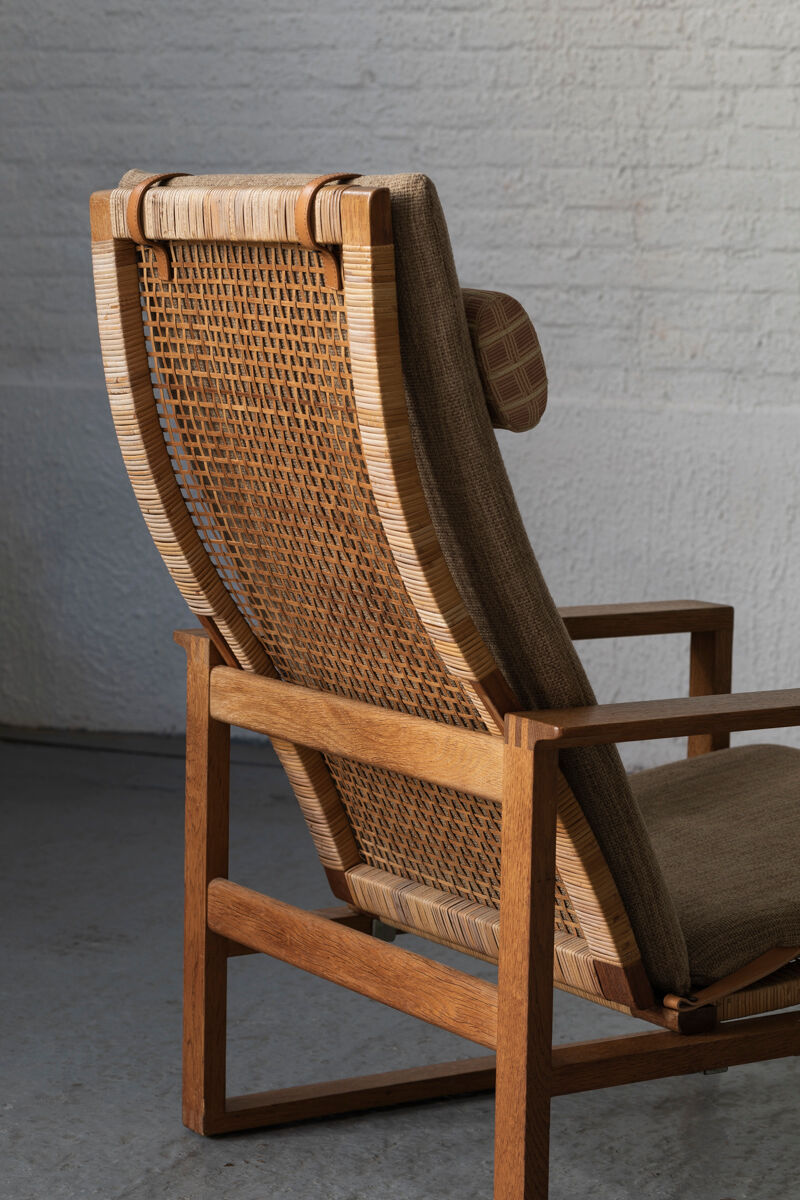 Set of 2 lounge chairs and one footrest by Borge Mogensen for Fredericia Denmark 1960’s