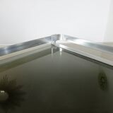 Very large tray, MB Italy for Roche Bobois, aluminum and smoked glass, 70