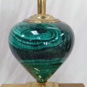 Ceramic lamp with gold metal from the 80s