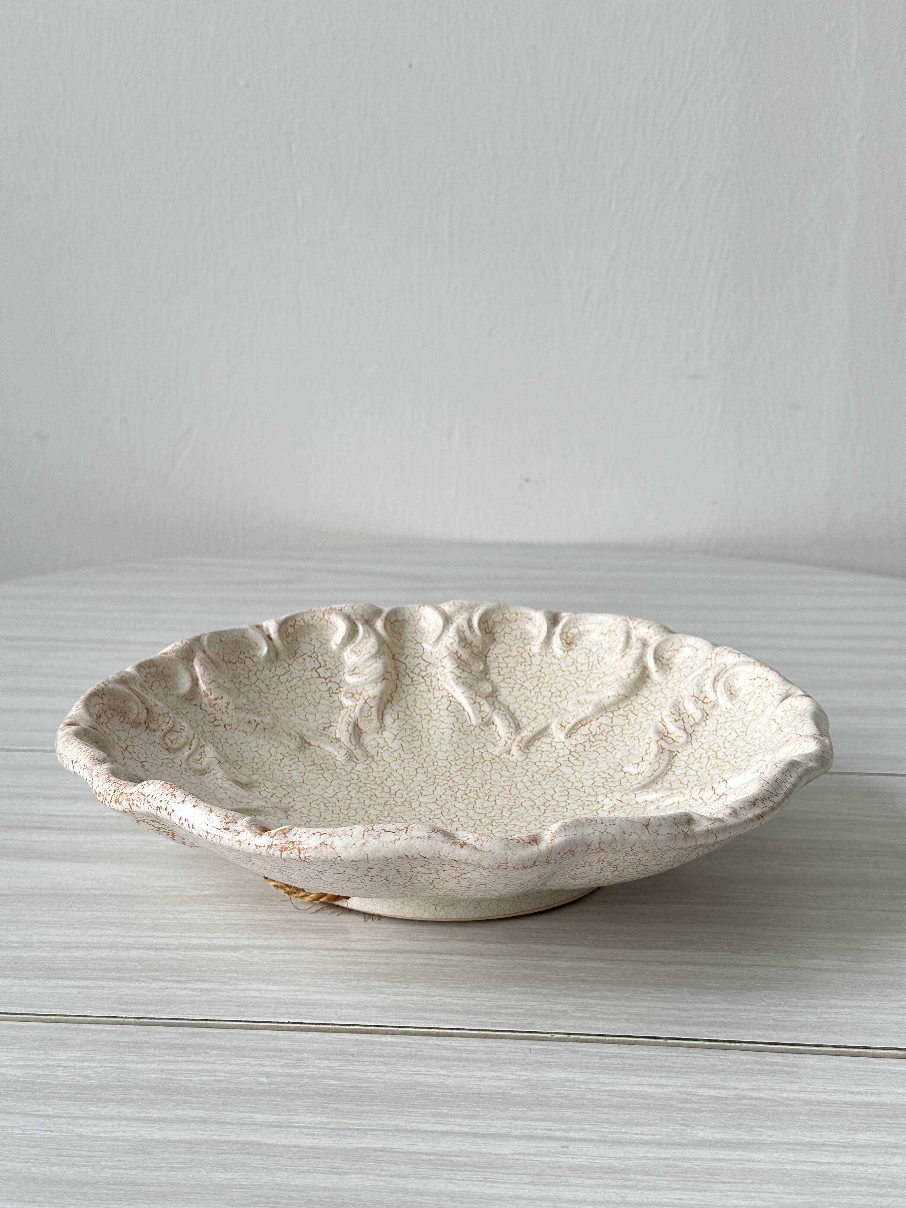 Fluted cracked terracotta dishes - fluted wall plates