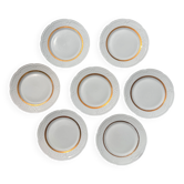Set of 6 dessert plates in Berry porcelain – White and gold