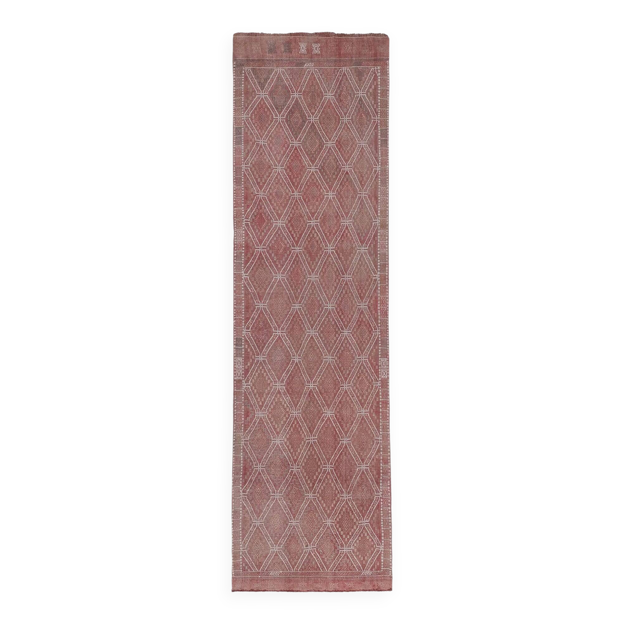 Vintage Turkish hallway rug 85x293 cm