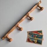 Vintage bamboo style coat rack with 4 hooks