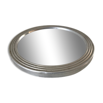 Silver round mirror top 50s