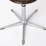 Set of 4 Vintage Industrial Stools 1970s, Chrome Adjustable Stools