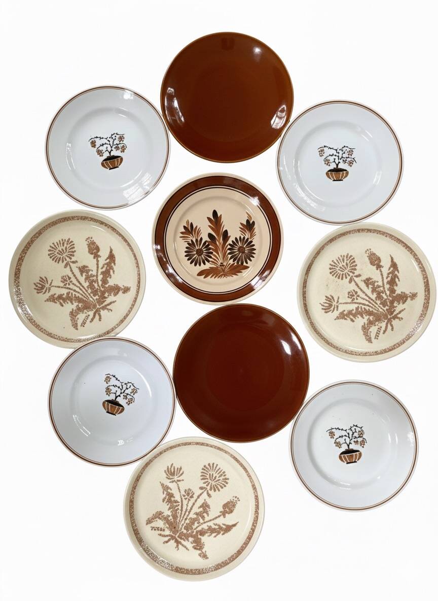 Mismatched antique plates