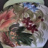 Hand-painted opaline vase, abstract floral patterns