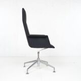 Conference chair, Brunner, with textile cover, black, chrome
