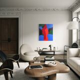 Peinture sur toile tendue "mystique" 80x65cm