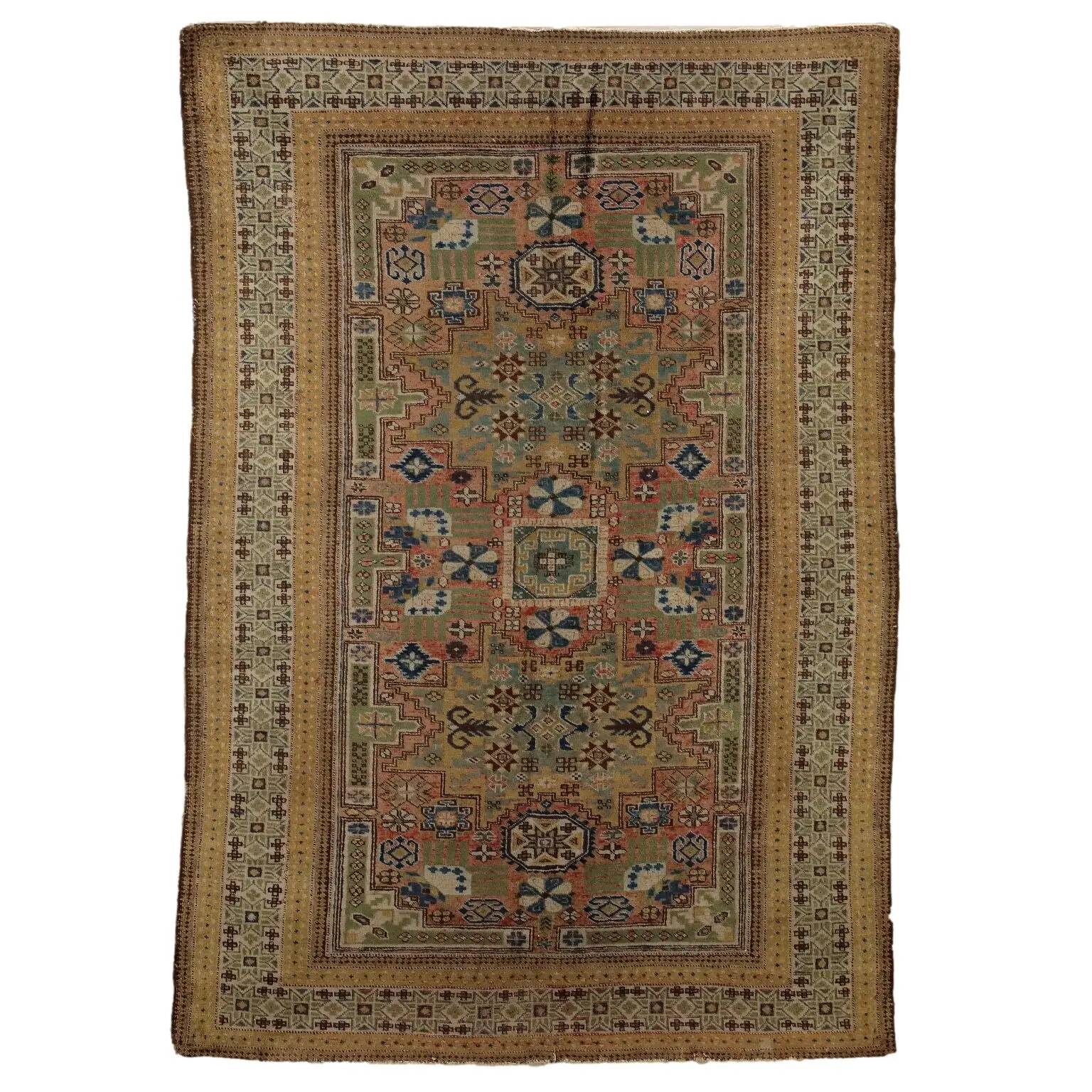 Ancient Asian rug in cotton and wool, fine knot, 77 x 54 in.