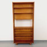 Large vintage oak wood bookcase shelf from the 50s 60s