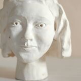 Plaster head sculpture