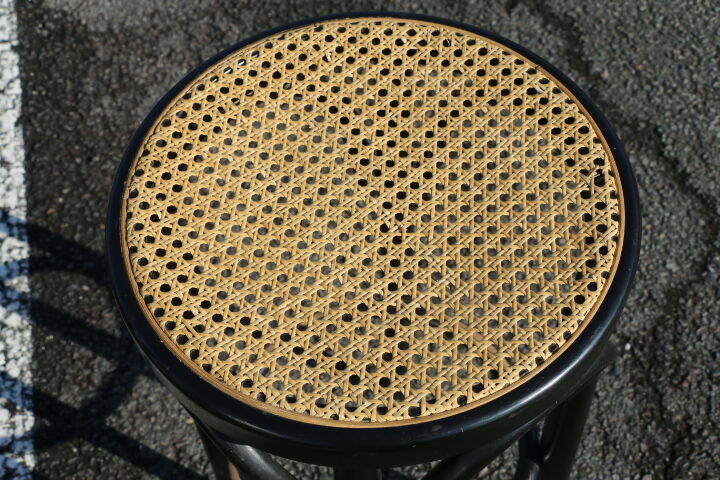 Pair of black canwood bar stools 805mm