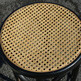 Pair of black canwood bar stools 805mm