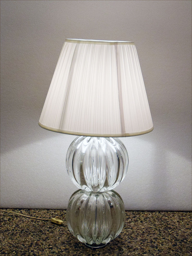 Lampe de table en verre soufflé de Murano, années 1970