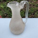 Carafe rafraichissoir pichet baccarat ou st louis cristal givré anse torsadée