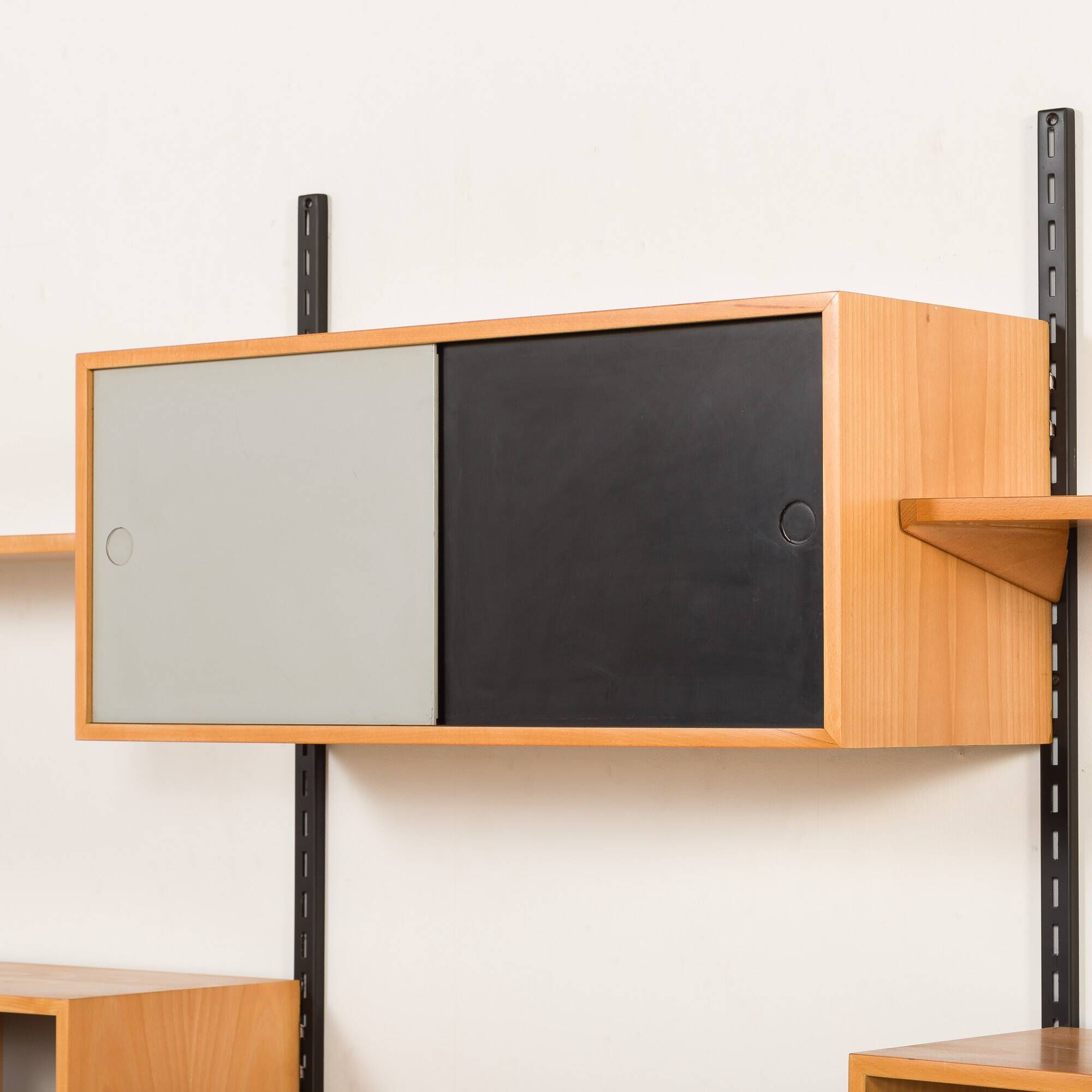 Rare Kai Kristiansen 3 bay wall unit in beech, 1970s