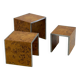 Set of three Tommaso Barbi mid-century modern burl wood nesting tables