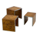 Set of three Tommaso Barbi mid-century modern burl wood nesting tables