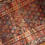 Handmade antique Persian Kurdish runner 3.6' x 17.8' (109cm x 542cm) 1880s - 1B445