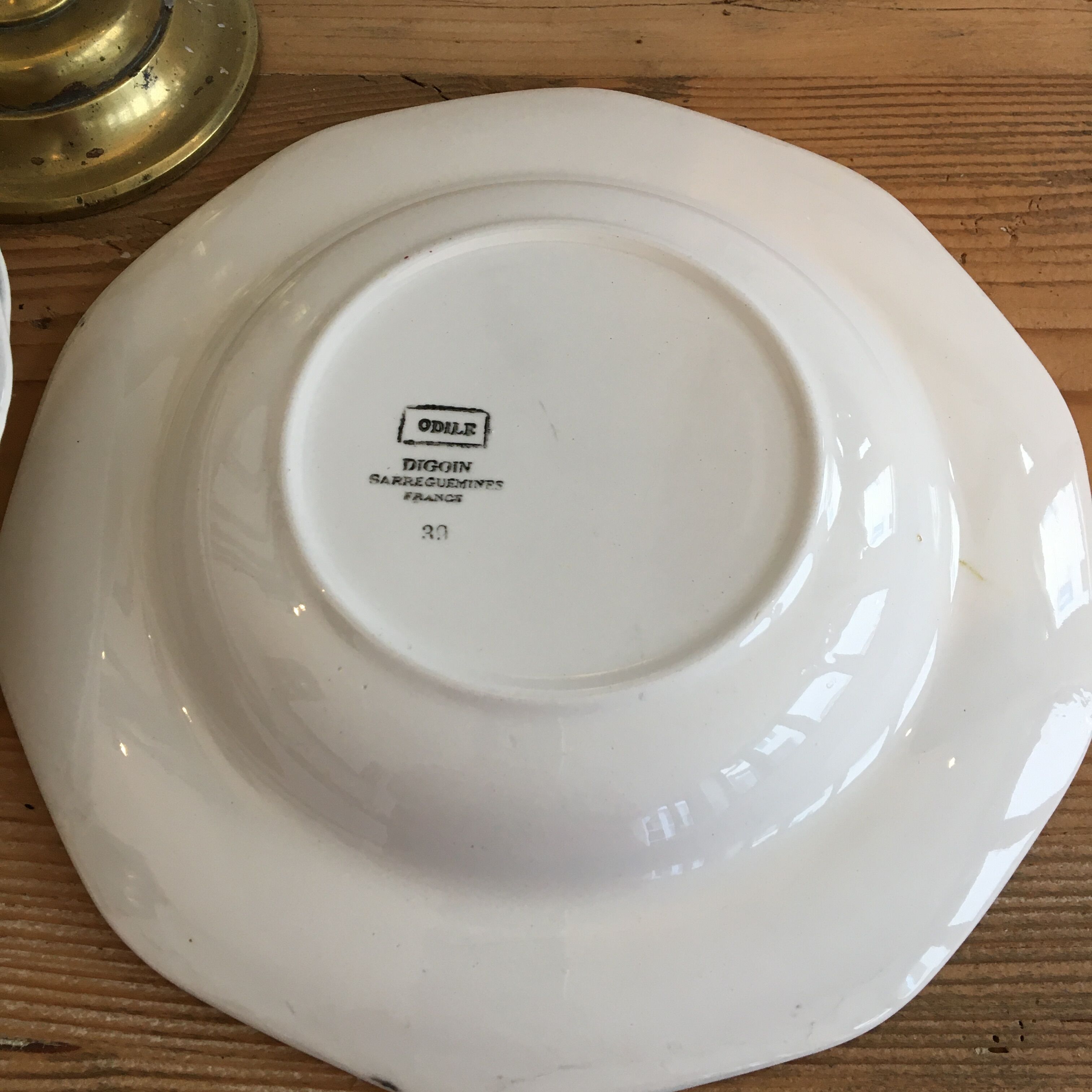 Set of 4 hollow plates "Odile" Digoin Sarreguemines