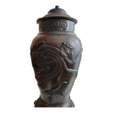 Beautiful old carved wooden lamp base