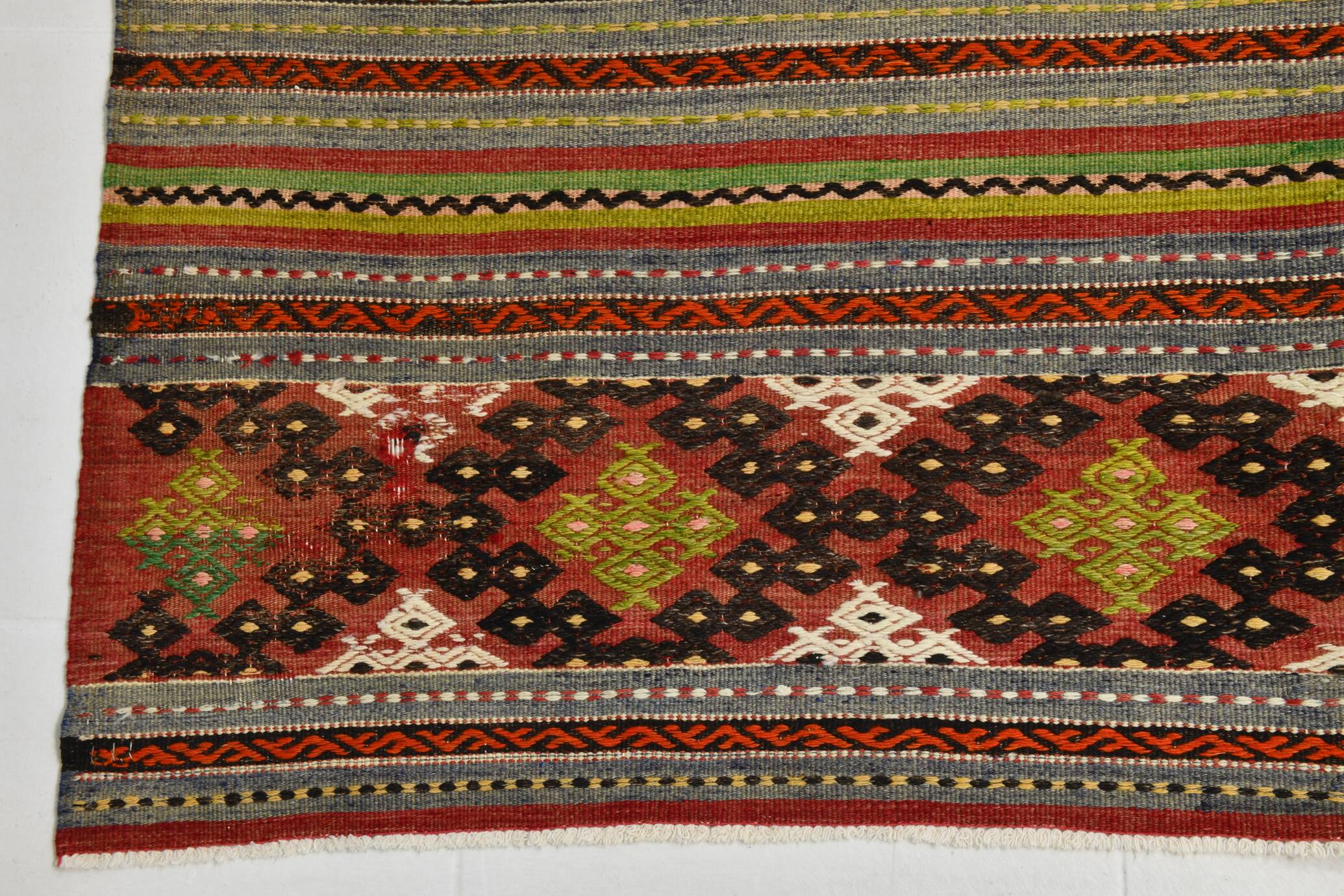 6x10 Striped Turkish Kilim Rug, 170x297Cm