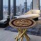 Vintage oriental coffee table in marquetry and mother-of-pearl – Unique piece
