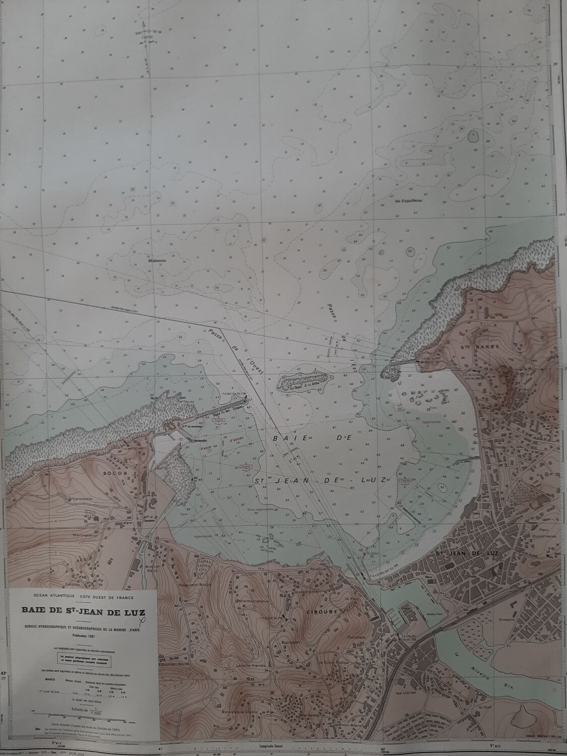 Nautical chart of the Bay of Saint Jean de luz