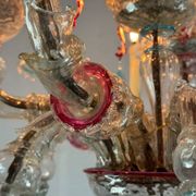 Rezzonico Venetian chandelier in multicolored Murano glass, 12 light arms, circa 1900