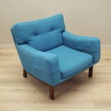 Fauteuil bleu, design danois, années 1960, production : Danemark