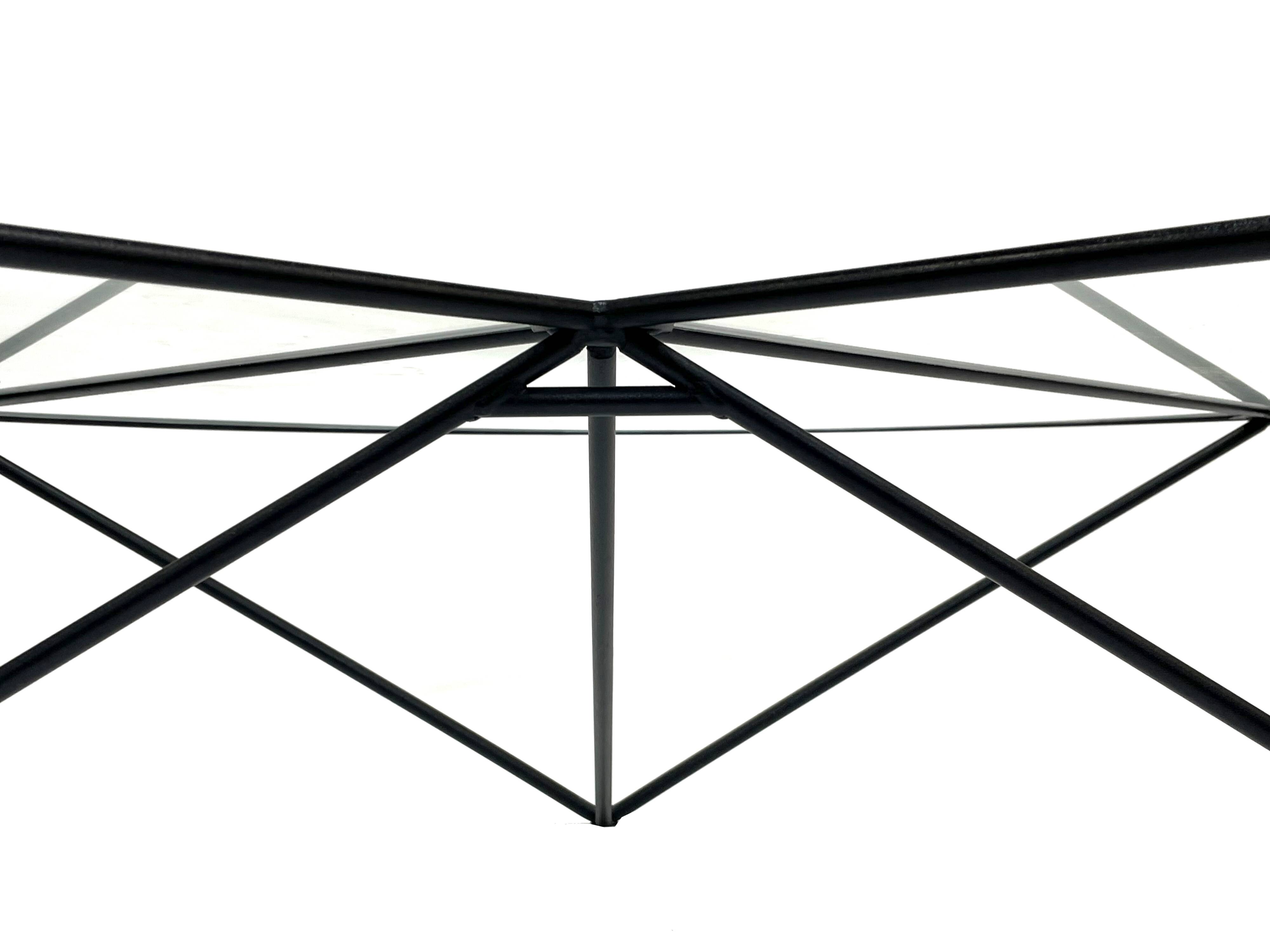 Vintage 80s steel wire coffee table eclectic design