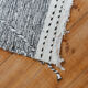 Berber carpet Zanafi - 100% black and white wool - 115 cm x 60 cm