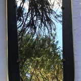 Mirror on vintage black vynil from the 60s 34x62cm
