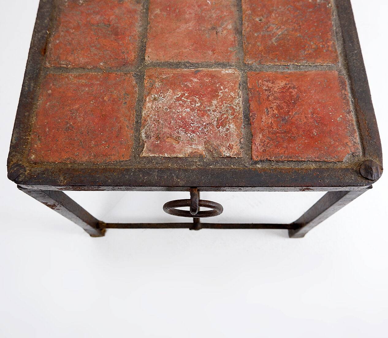 Brutalist Spanish Iron and Tile Coffee Table - circa 1920s