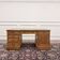 Classic English Teak Desk with Brown Leather