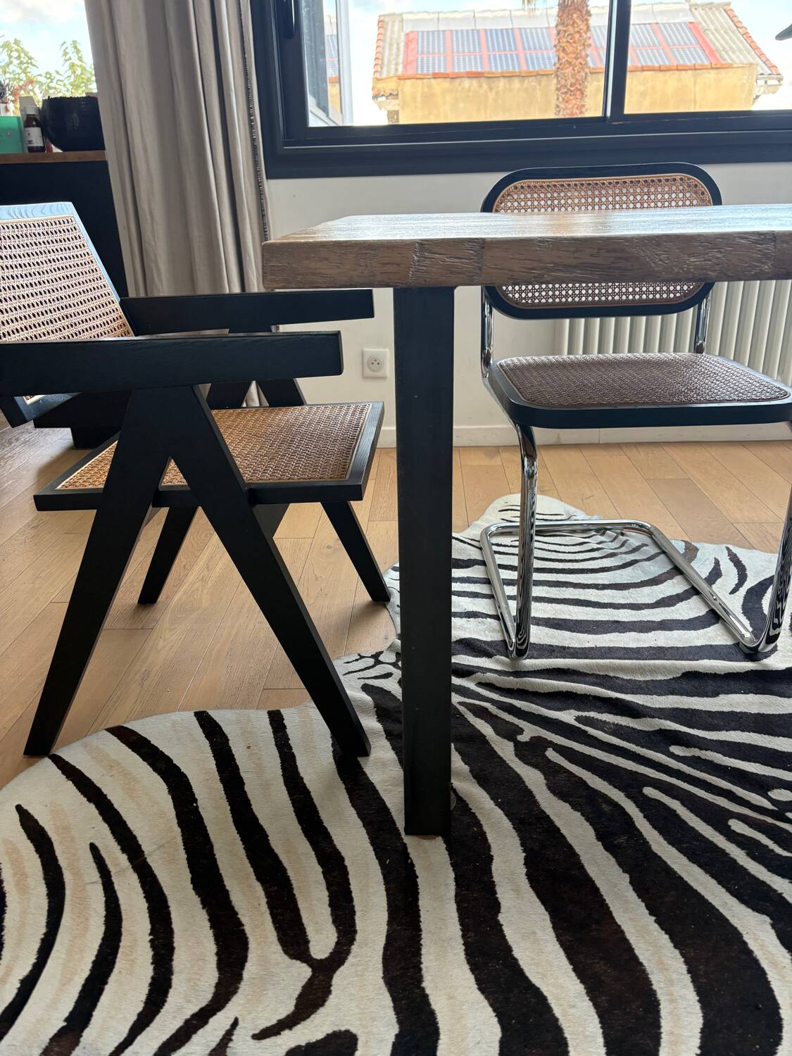 Solid wood table made by a craftsman.