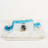 Grand et rare plafonnier en verre de Murano, conçu par Toni Zuccheri pour VeArt, Italie, années 1970.