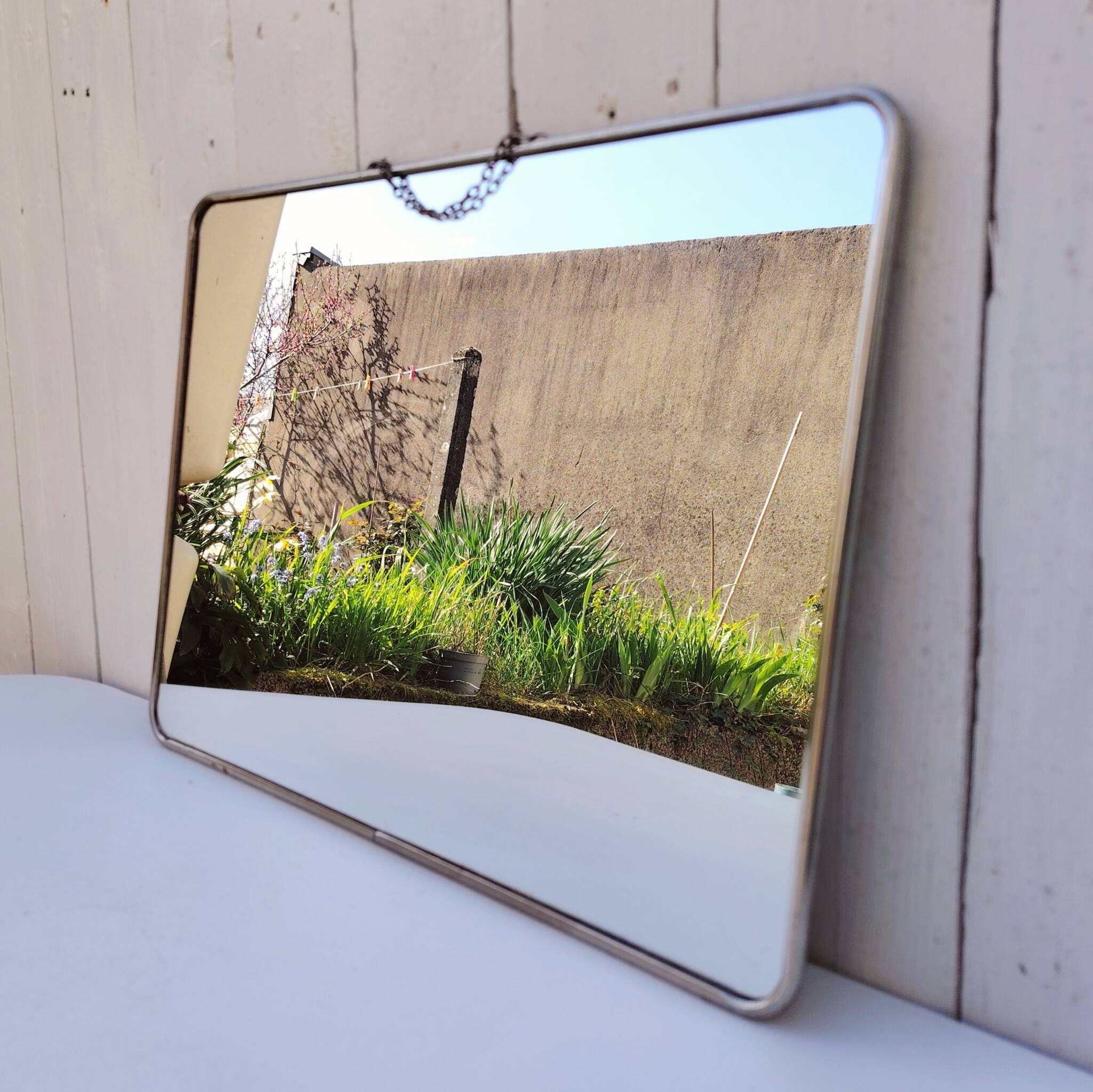 Large vintage 50's simple barber mirror