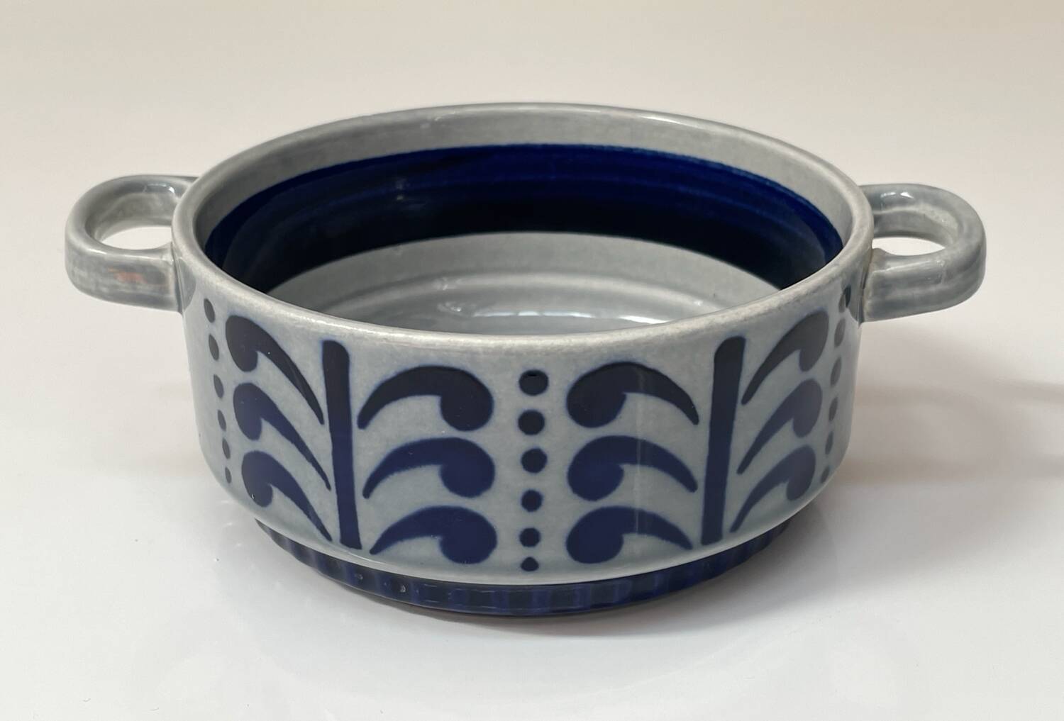 Small ear bowl Boch vintage blue and grey